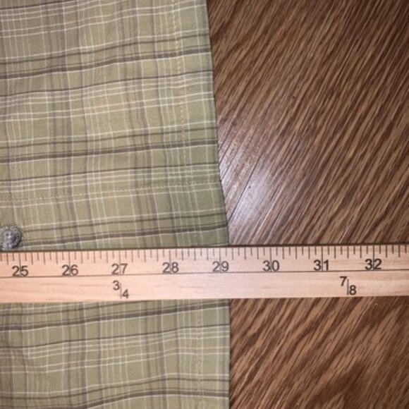 Columbia Mens Green Plaid Short Sleeve Button Down Large Outdoors Casual - Picture 5 of 7